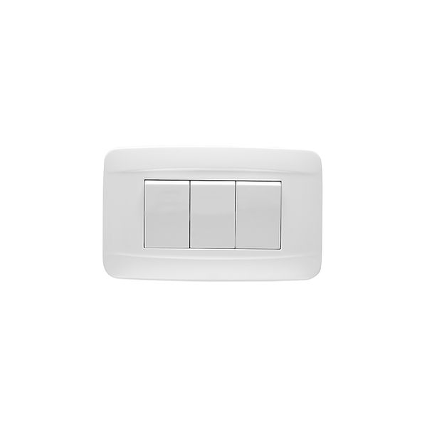 White 3-Button Light Switch Cover